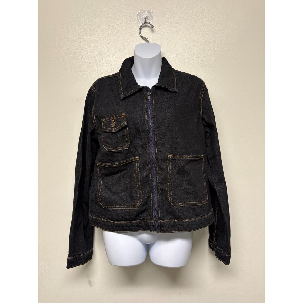 Women's Denim Utility Jacket - Wild Fable Size Medium Dark Wash - Full Zip -NWT